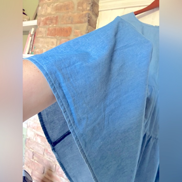 *3 for $20* Chambray Tiered Dress, Jack + Avery, Prairie Look, Tie Closure, XL - Picture 5 of 8